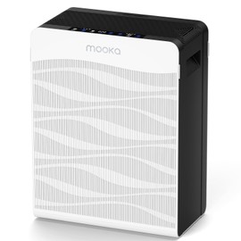 Air Purifier for Home Large Room 2800 Ft², MOOKA Double-Sided Air Purifiers for Bedroom With PM 2.5 Air Quality Monitor & 2 Washable Filters, Fragrance Air Cleaner for Dorm Room, Pets, Office, C300