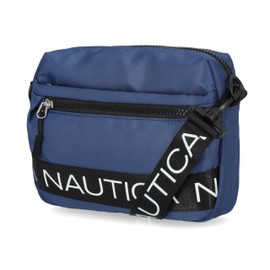 Nautica Nylon Bean Crossbody/Belt Bag with Adjustable Shoulder Strap, Indigo, indigo
