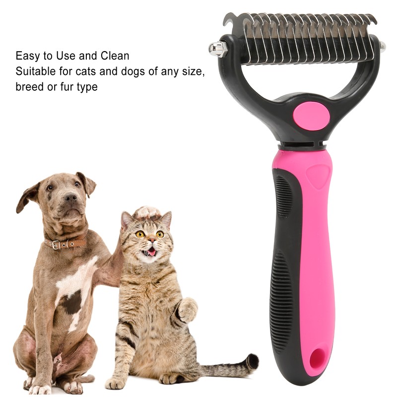 Pet Undercoat Rake Double Sided Knots Removal Grooming Massage Dog