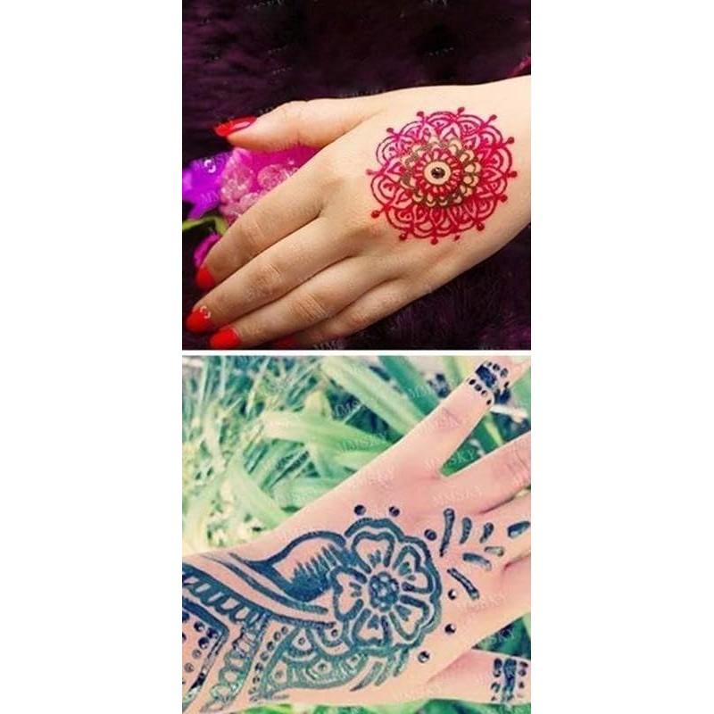 Henna Para Tatuaje Temporal 100% Natural Piel Mandalas Colores a