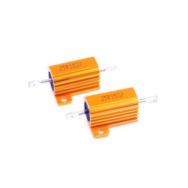 LM YN 25 Watt 15 Ohm 5% Wirewound Resistor Electronic Aluminium Shell Resistor Gold (Pack of 2)