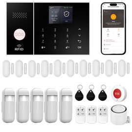 XUK Smart 4G/GSM/Wi-Fi Home Security Alarm System, 24-Piece Kit