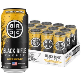 Black Rifle Energy Project Mango Zero Sugar Energy Drink, 200mg Caffeine, 16 fl oz can (Pack of 12)