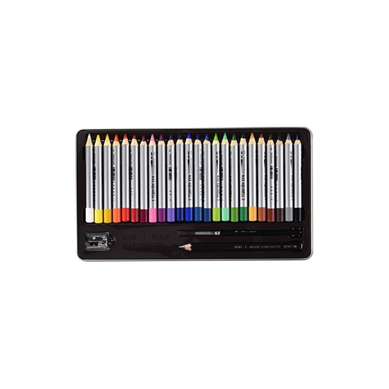 KOH-I-NOOR 8284 Aquarell Coloured Fine Wax Pastels (Pack of 24)