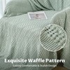 DELIGHT HOME Cooling Cotton Waffle Blanket King Size for Bed-