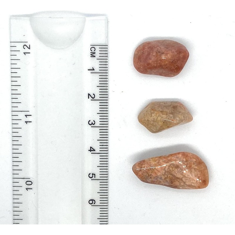 Pink Moss Agate Small Crystal Tumbled Stones - 5 Pc