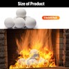 Sasylvia 6 Pcs Ceramic Fire Balls Fire Pit Balls, White