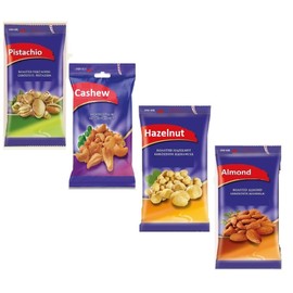 Healthy Snack Series – Almonds, Pistachios, Cashews, and Hazelnuts (2x40g Packs) – Convenient, Delicious, and Nutritious Snacks – Open and Finish, 8 Packs