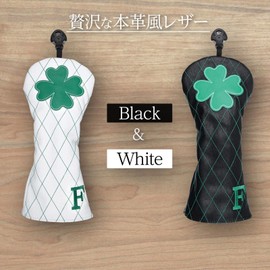 Headcover Set Driver Headcover Wood Cover Utility Cover Golf Headcover UT Cover Waterproof for Driver 440cc 460cc Clover Diamond (Black F#1)