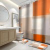 Lnond 4Pcs Bathroom Shower Curtain Sets with Rugs,Orange Brown Painting