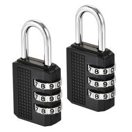 M METERXITY 2 Pack Combination Password Padlock - Zinc Alloy Outdoor Resettable Secret Code Lock, Apply to Gate/Gym/Toolbag Use (3 Digit, Black)