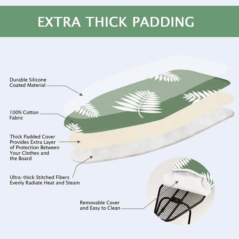 SheeChung 12.5"x32" Small Ironing Board Cover and Pad,Fits Mini Table