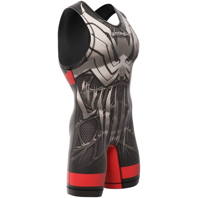 SMMASH Venomous Men's Ringer Suit, Wrestling Singlet, Breathable and Durable