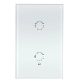 Master Interruptor Apagador Inteligente WiFi con 2 Botones de Contacto Double Touch en Elegante Cristal Templado Compatible con Asistentes Alexa y Google