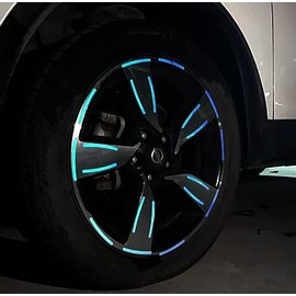 Car Passion Set Stickers Rims Wheels Car Motorcycle Bicycle Scooter Reflective Tires Glow In Glow In The Dark Reflective Rims Decoration Strips Maximum Safety In The Night (40 Pcs Fluorescent)
