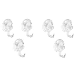 InterDesign Power Lock Suction Hook, Clear, 6 Hooks Total