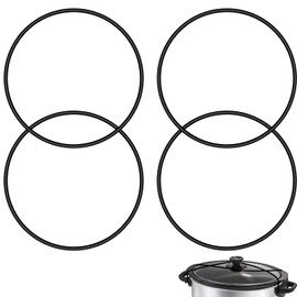 4pcs Lid Latch Strap Rubber Band, Reusable Slow Cooker Lid Strap Pot Lid Lock Strap Lid Securing Strap for Hamilton Beach 6, 7, 8 Quart Slow Cooker Kitchen Accessories (Black)