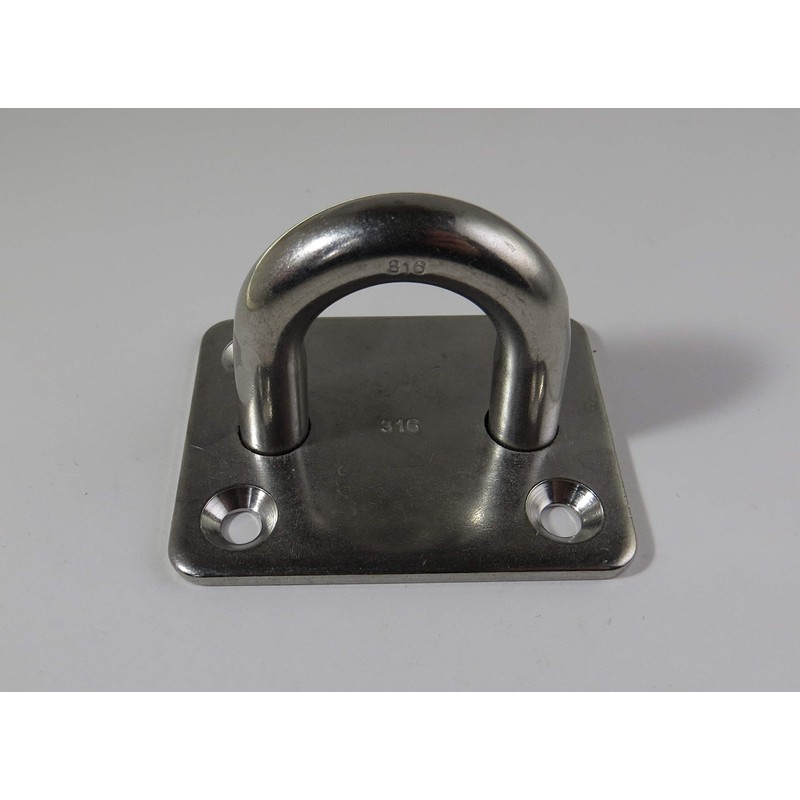 Stainless Steel 316 Square Pad Eye 3/8" 10mm (60mm x