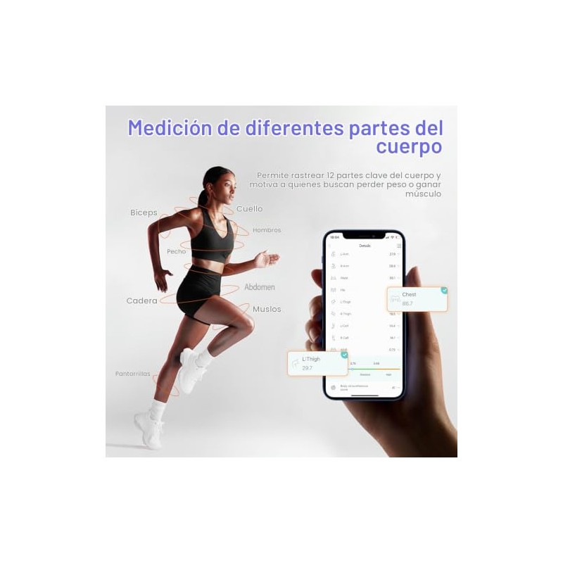 Fitdays - Cinta métrica inteligente para el cuerpo con aplicación