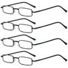 REAVEE 4 Pair Slim Pen Reading Glasses Tube Reader Glasses