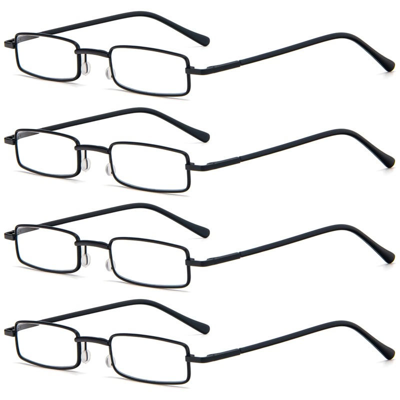 REAVEE 4 Pair Slim Pen Reading Glasses Tube Reader Glasses