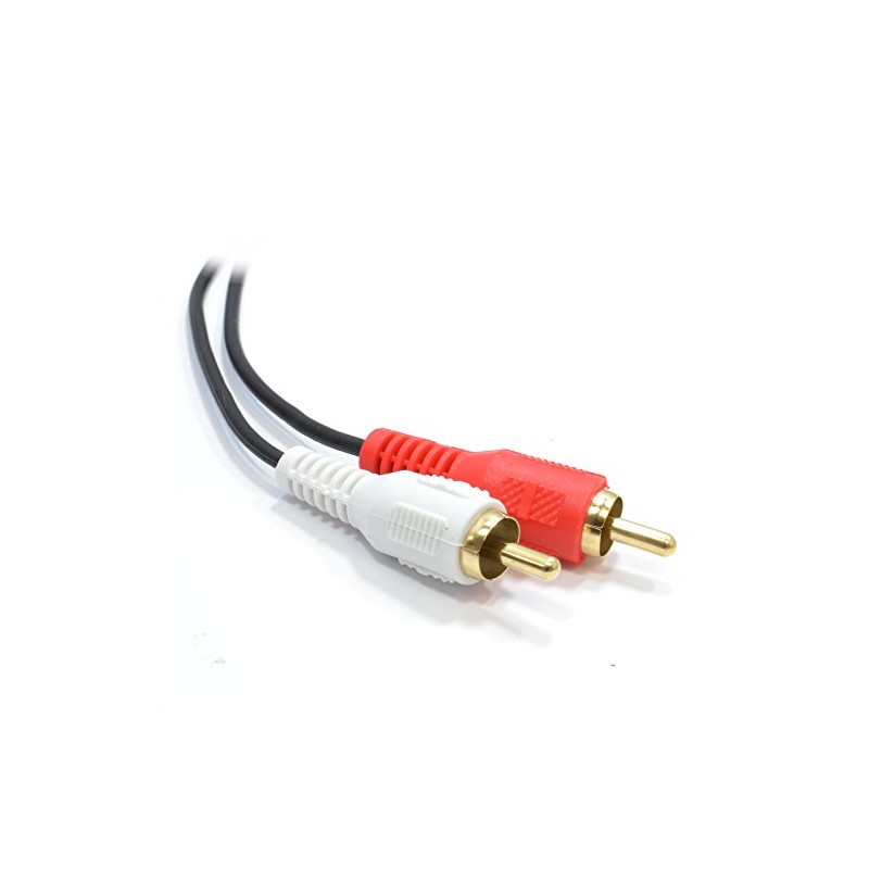 kenable 6.35mm Mono Jack Plug to Phono RCA Plugs SCREENED