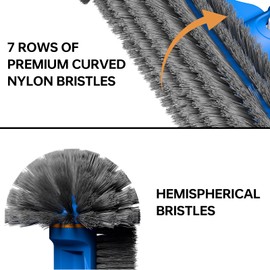 Sepetrel Deluxe Swimming Pool Cleaning Kit Including Half-Deep Fine Mesh Pool Leaf Skimmer Net,12" Round Pool Brush Head & 70.5" Pole, for Above Ground Pools,Ponds,Spas,Hot Tubs