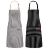 saerryor 2 Pack Unisex Adjustable Bib Apron with Pockets Cooking