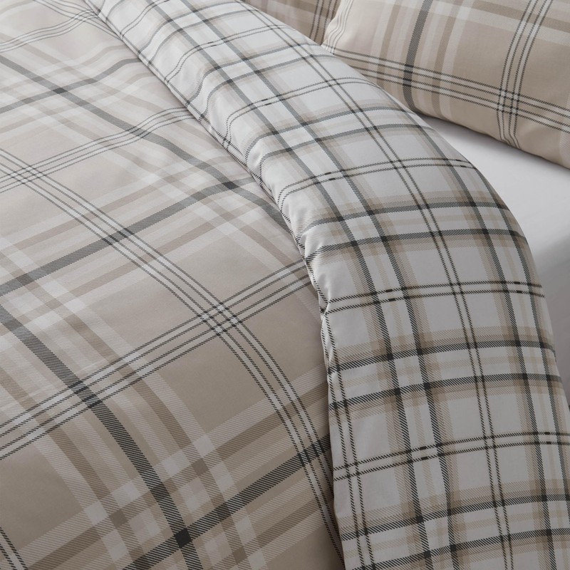 Catherine Lansfield Kelso Check Reversible Single Duvet Cover Set with