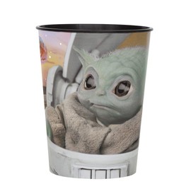 Multicolor Plastic Mandalorian The Child Stadium Cup (16 Oz.) 1 Count - Durable Plastic, Perfect for Star Wars Fans & Themed Parties