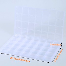 2Pack 28 Grids Plastic Organizer Boxes,Clear Beads Organizers Storage Box with Fixed Dividers,Acrylic Organizers Box for Jewelry,Beads and Earrings Art DIY Craft