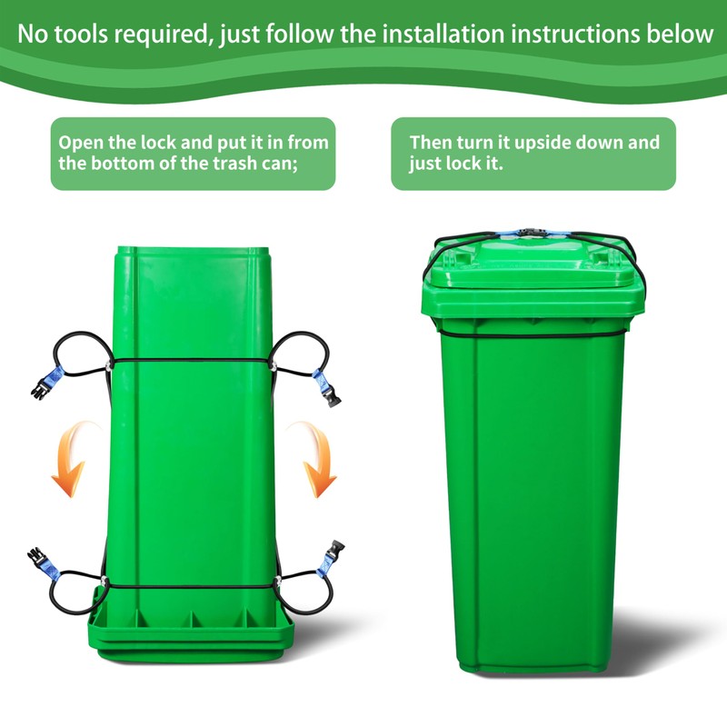 Trash Can Locks for Animals - 2PCS Garbage Can Lid