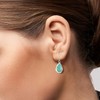 AeraVida Delicate Teardrop Simulated Turquoise .925 Sterling Silver Dangle Earrings