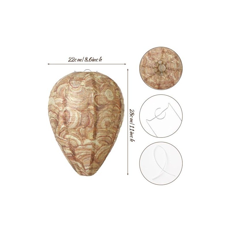 DECYOOL 4 Pack Wasp Nest Decoy Natural Paper Hornet Deterrent