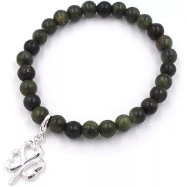 JC Walsh & Sons Ltd. Irish Connemara Marble Stretch Bracelet with Shamrock