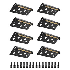DOREIO 5W Retaining Wall Lights 7 inch LED Hardscape Lighting Low Voltage Landscape Paver Lights 12V 24V Step Lights Outdoor IP66 Waterproof 3000K Soft White Stair Deck Lighting (8 Pack+ Connectors