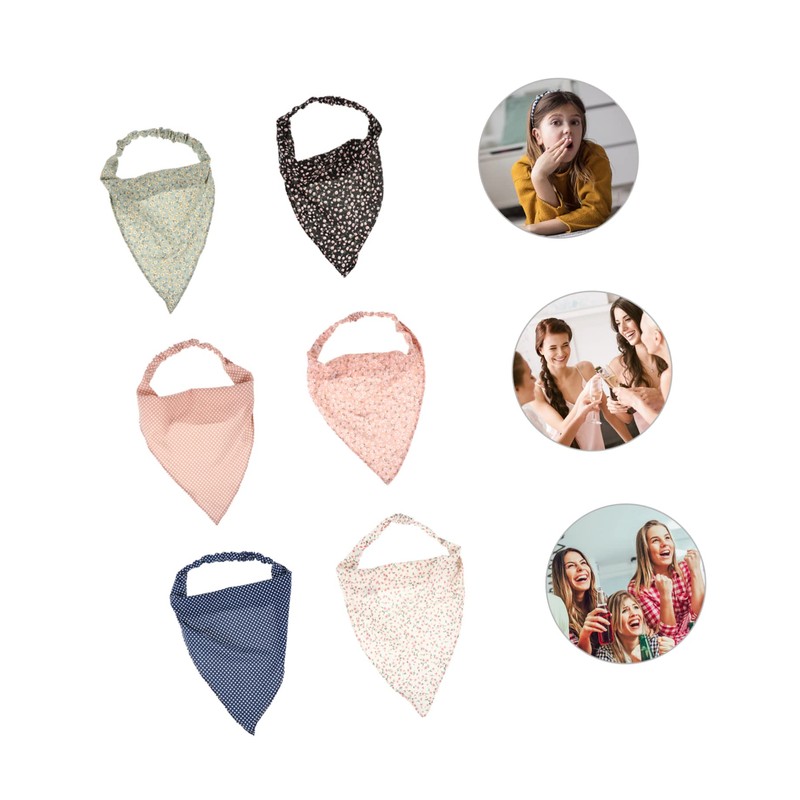 LALAFINA 8pcs Triangle Hair Scarf Elastic Headbands for Women Girls