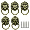Tegg 5PCS Ancient Bronze Chinese Style Lion Head Pull Handle