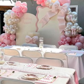 Pack of 40 Pink Ribbon Birthday Napkins Coquette Birthday Decorations for Coquette Bows Party Favours Accessories Bridal Shower Baby Shower Wedding Party