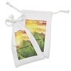Lunarable Country Fabric Pouch Set of 2, Fields at Sunset
