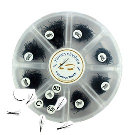 Wispy 1000 Premade volume fans Mixed lengths 9-16mm loose Fans C, D Curl. Handmade eyelash extensions supplies Russian volume lash promade fan 4D 5D 6D 7D 8D 9D 10D (Curl C, 5D - 0.07 - Wispy)