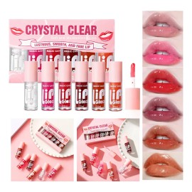 Kit 6pzs Aceites Labios Cristal Gloss Hidratantes Durables