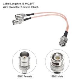 MECCANIXITY 2Pcs 0.5FT/15cm RG316 Coaxial Cables BNC Splitter Cable BNC Male to Dual BNC Female Low Loss Coaxial Cable for Network 2G 3G 4G Antenna Router Coax Mobile to Base Antenna Orange