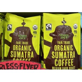 Trader Joe's 2 Packs Trader Joe's Organic Fair Trade Sumatra Whole Bean Coffee 13oz
