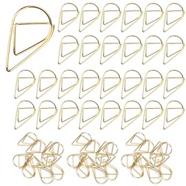 100 Pcs Gold Clips Paperclips Bookmarks Portable Bookmark Marking Clips Water Drop Shaped Paper, Clamps,for Office School,Home Document Paper, Poster, Photo,Gold Paper Clips, Paper Clips