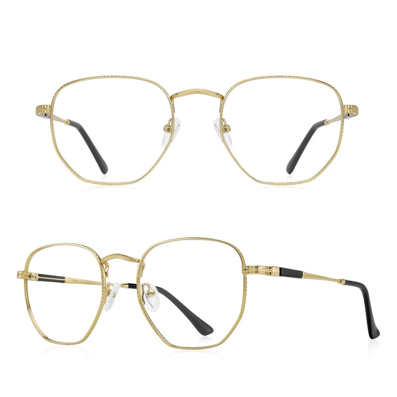 RB.Pilot Classic Square Polygon Reading Glasses for Men Women Light