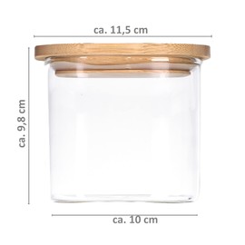 TALK-POINT Glass Storage Jars with Bamboo Lid, Storage Jars, Glass Containers, 550 ml - 2500 ml, Airtight, Dishwasher Safe, Moth Proof (750 ml)