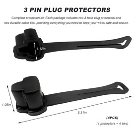 DXNQ 4PCS 3 Prong Plug Protector, Weatherproof Electrical Plug Protector Safety Caps, Plug Protective Cover Cap for 120 Volt Plugs, Socket Covers Power Plug Boots Protect