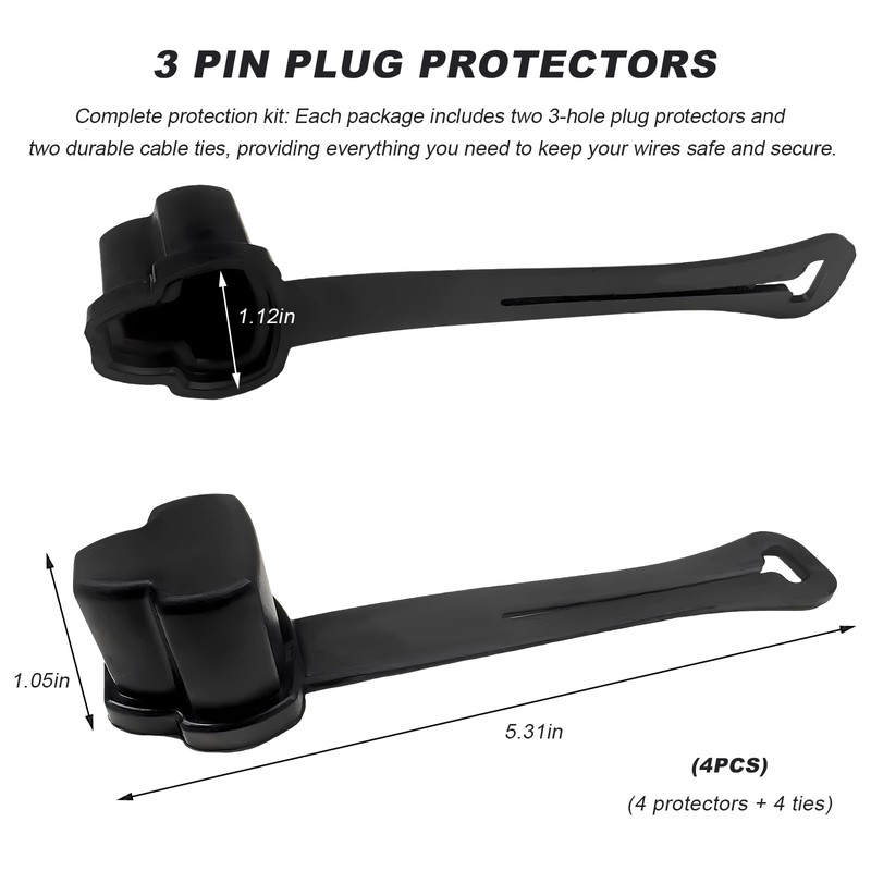 DXNQ 4PCS 3 Prong Plug Protector, Weatherproof Electrical Plug Protector