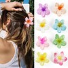 Kavya Kunststoff Blumen Haarklammer Groß 8 Stück, Blumen Spange Bunt
